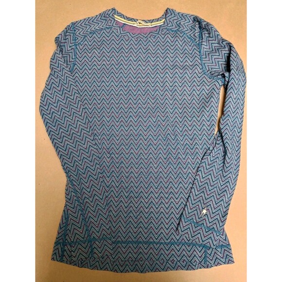 Smartwool Tops - Smartwool Chevron Long Sleeve Pullover Baselayer Shirt Top SZ M Blue Purple